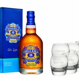 Whisky Chivas 18 ans avec 6 verres – Coffret Cadeau